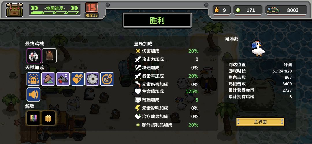 《鸡械绿洲》天赋1阿溱鹅单核N15速通攻略
