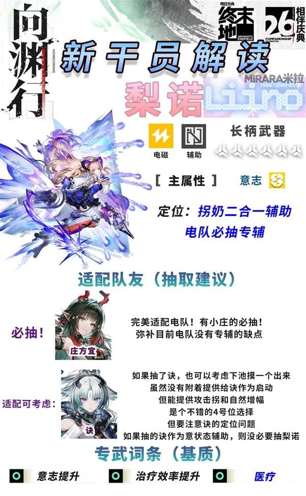 《明日方舟：终末地》1.4版本下半全新干员梨诺技能配队全攻略