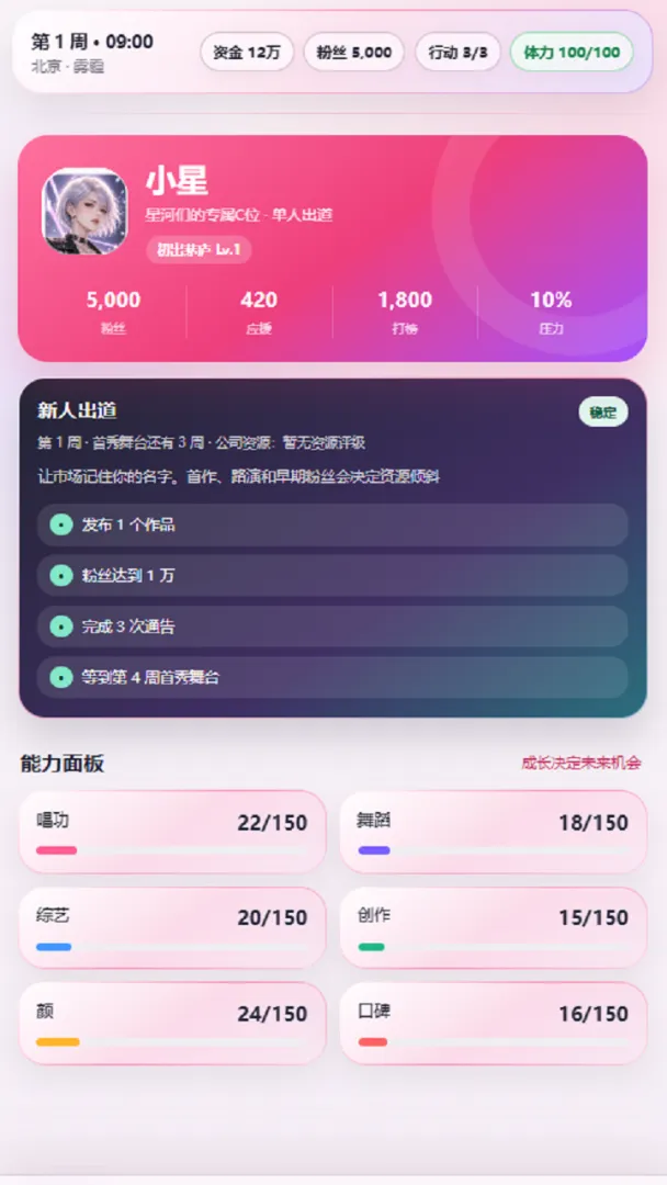 爱豆模拟器截图1