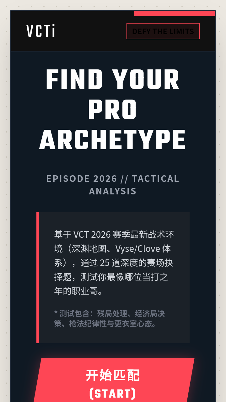 VCTI2026职业选手倾向测试截图1